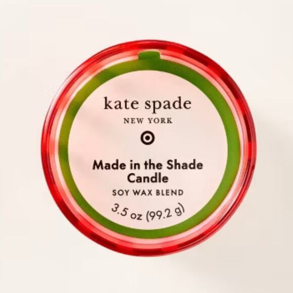 kate spade new york x Target Stripe Glass Mini Candle Lot of 2 pink & green NEW - Picture 5 of 6